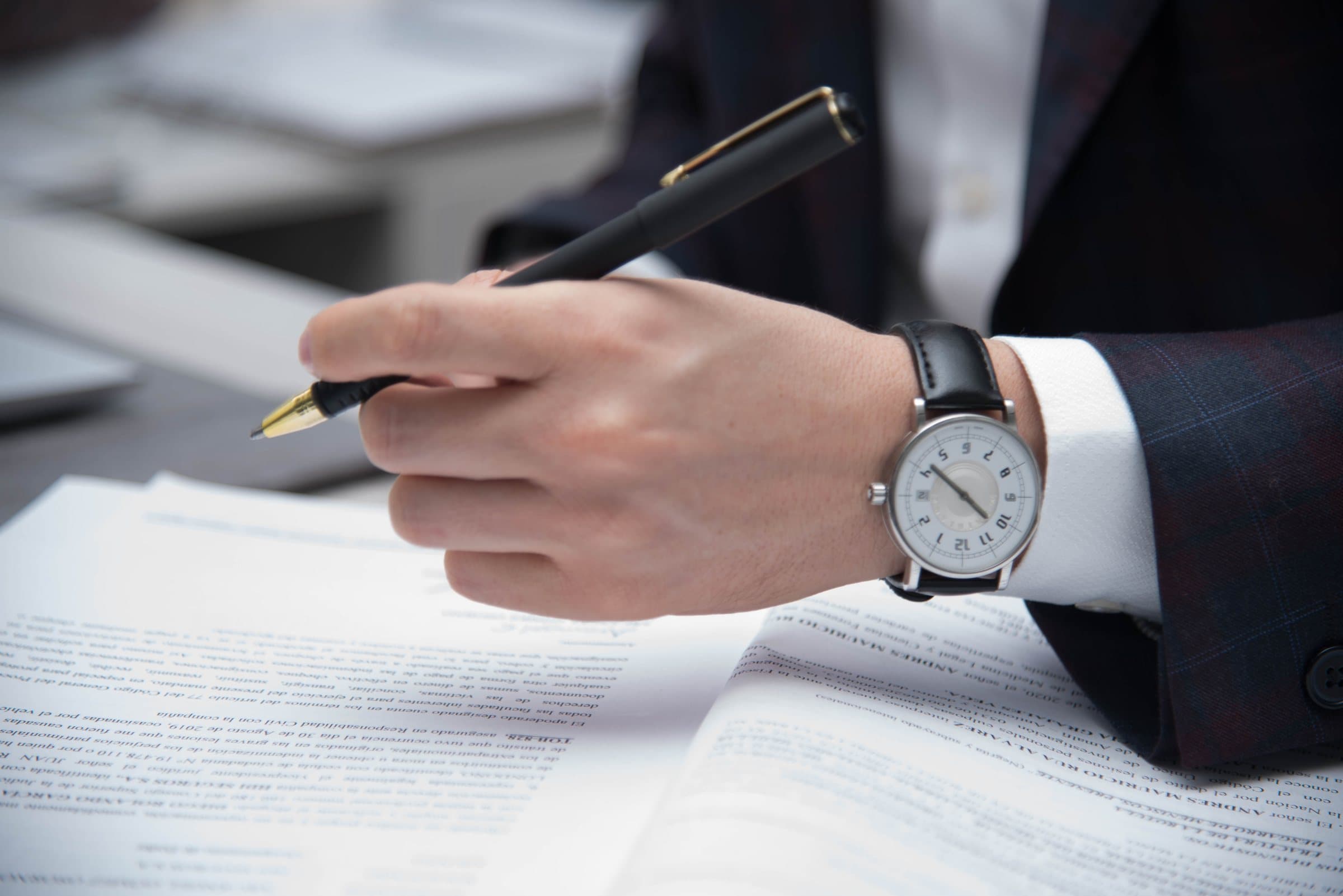 A firm lawyer working on a case